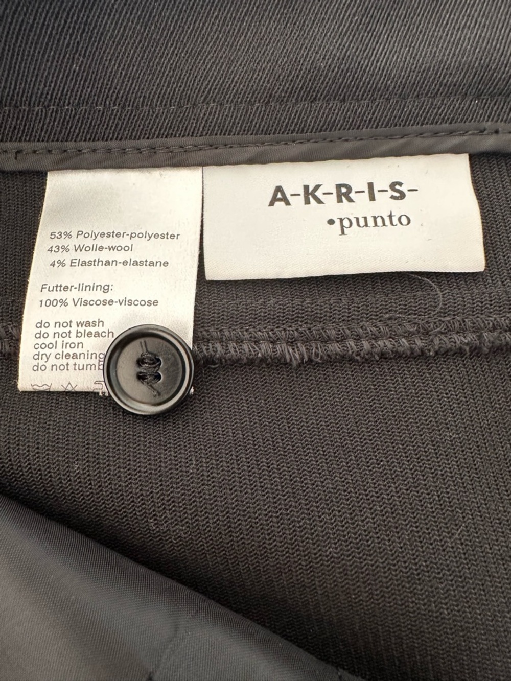 NWT $495 Akris Punto Black “Francesca” Stretch Wool Blend Trousers Pintuck US 12 - Picture 7 of 9